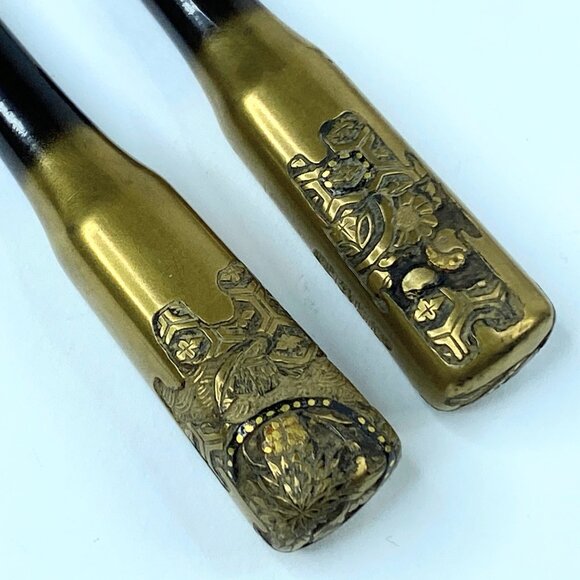 Japanese Kanzashi Kougai set of 2 Wooden Kimono Hair Ornament c1945 GS523 main image 4